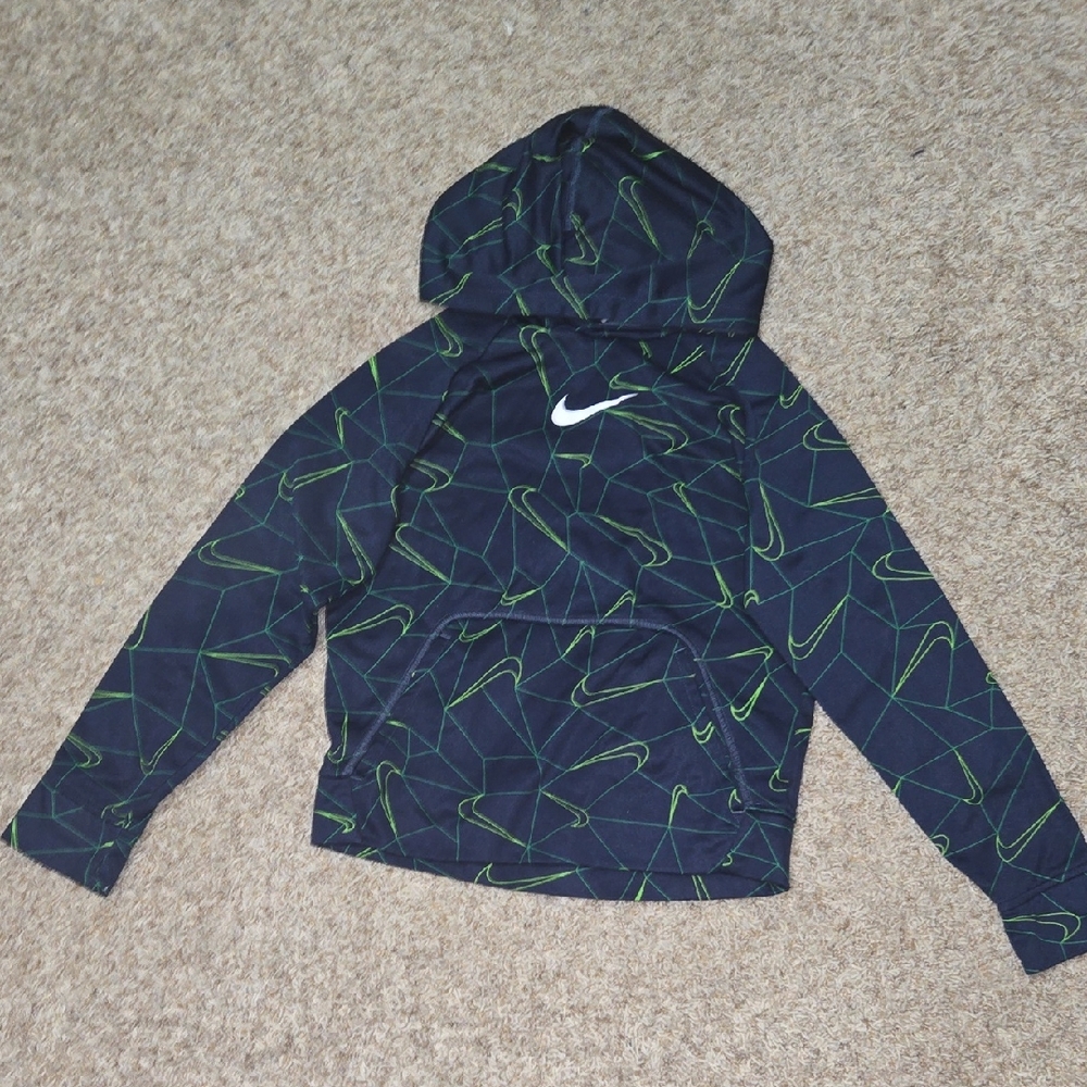 Nike Dark Hoodie with Lime Accents